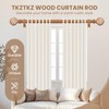 TKZTKZ Wood Curtain Rods for Windows 66-120" 2 Pack:Boho Farmhouse