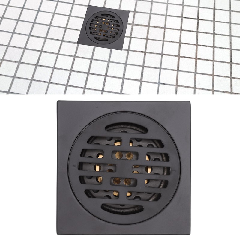 Floor Drain European Style Antique Stainless Steel and Copper Square