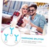 LALAFINA 3pcs Headphone Splitter Adapter Dual Output Audio Accessory for