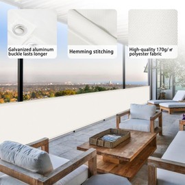 Cool Area balcony privacy screen, PES balcony cover anti-peeping, anti-rain, anti-ultraviolet, 90x300 cm, Grey