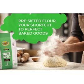 Shibolim Stone Ground White Spelt Flour, 5lb | Triple Sifted Flour | 100% Whole Grain | Great Sourdogh Bread Flour | Certified Kosher