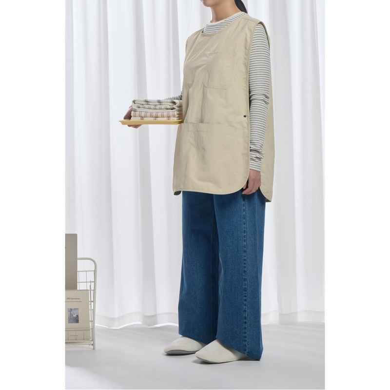 JAJU [JAJU/자주] Crispy Square Vest Apron_75_Beige