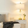 SAIWEYA Crystal Table Lamps Modern 3-Way Dimmable Bedside Lamp with