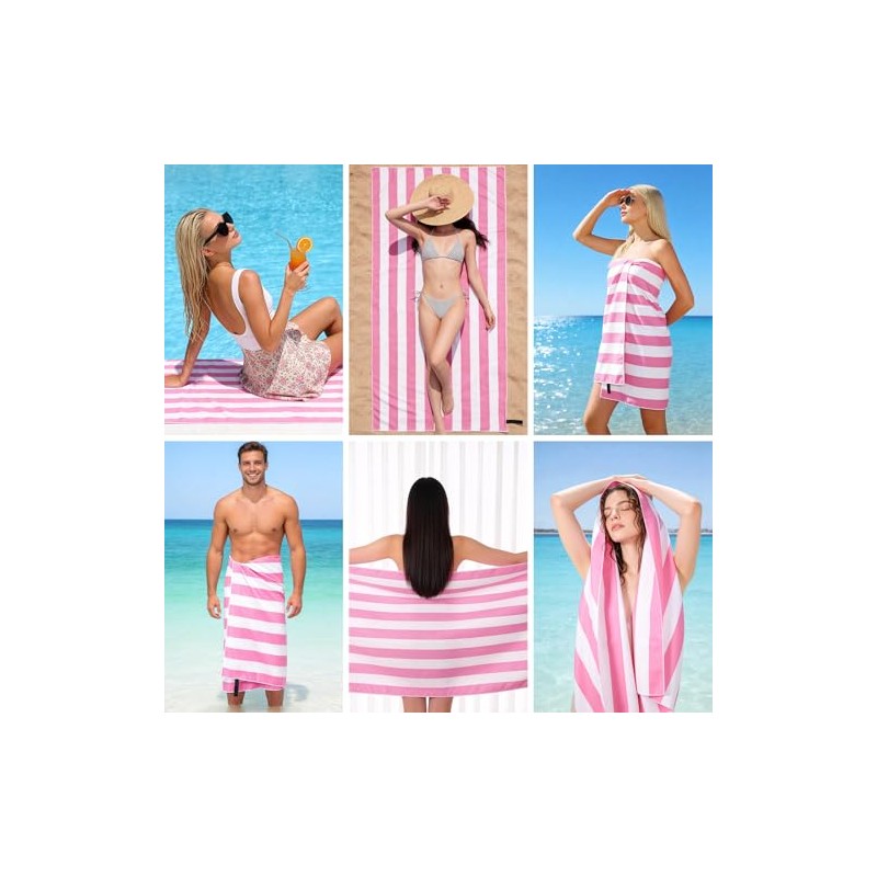 Toalla de Playa Alberca a Rayas,2pcs Toalla de Playa de