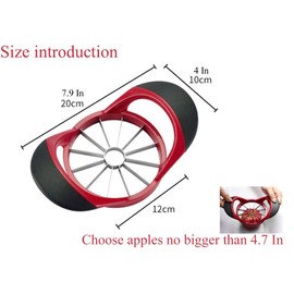 12-Slice Thin Apple Slicer and Corer, Classic Fruit Slicer, Easy Grip Apple Corer Slicer, Pop Apple & Pear Slicer, Can Quickly and Easily Slices an Apple into Tidy Wedges, Stylish Designs, Black Red.
