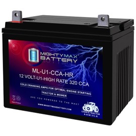 Mighty Max Battery ML-U1-CCAHR 12V 320CCA Battery for Wheel Horse Charger V7 7HP Mower