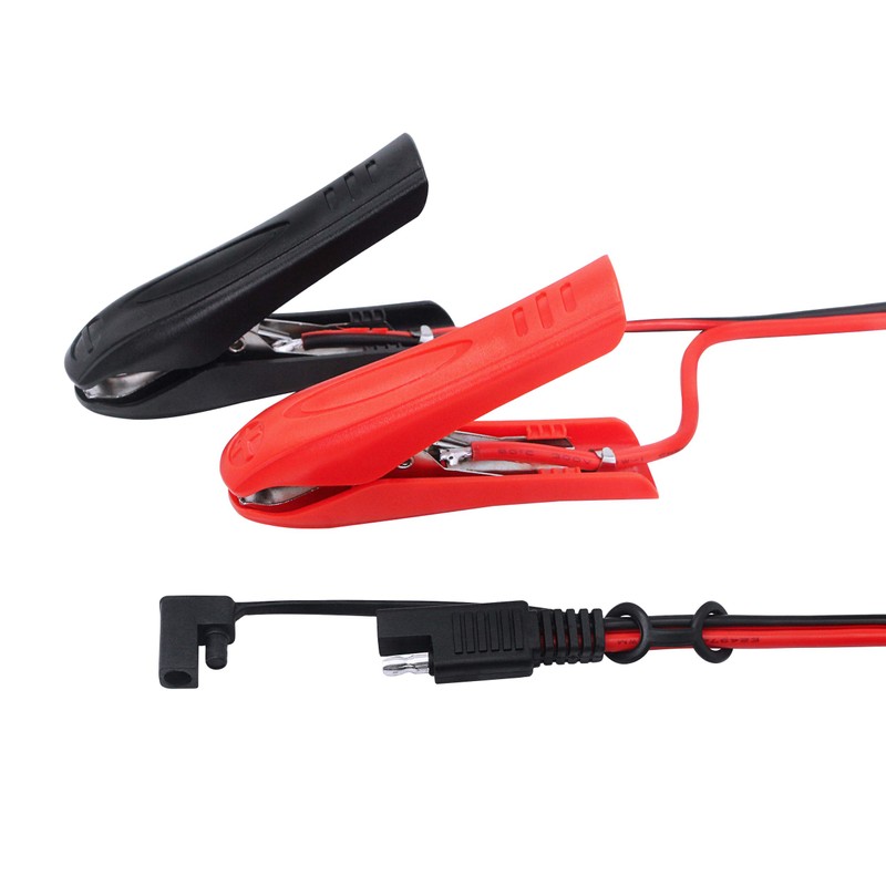 CERRXIAN 3.2FT 12V 14AWG Alligator Crocodile Clip to SAE Connector
