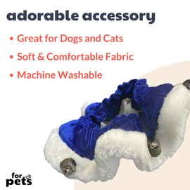 Huxley & Kent Ruff Pet Scrunchy | Hanukkah (Large) | Festive Christmas/Holiday Neckwear for Dogs/Cats | Fun Stretchable Costume Accessory | Soft Collar with Bells