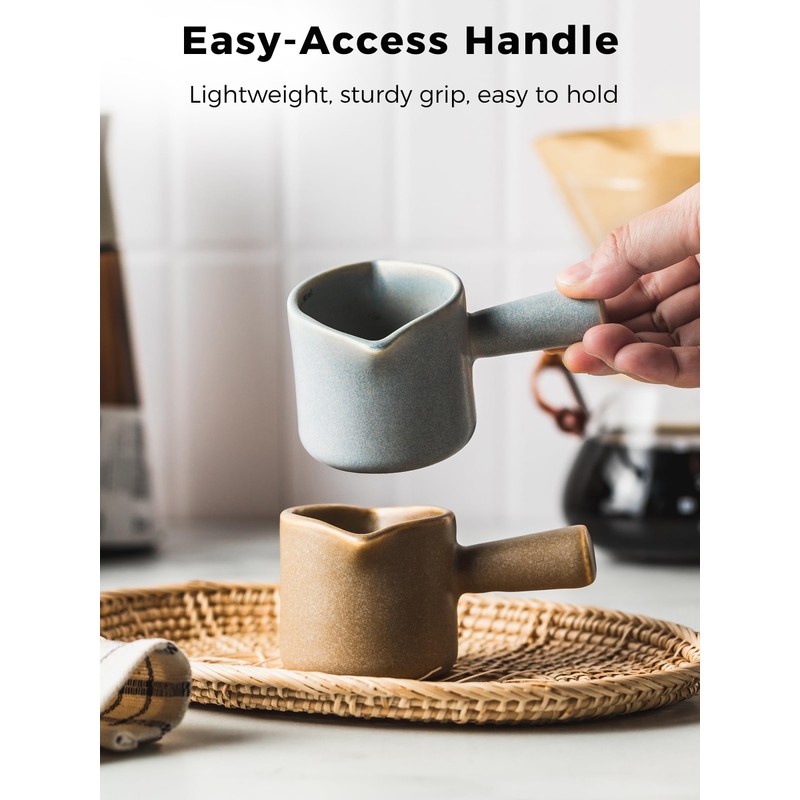 YHOJOY Espresso Cups Ceramic, Espresso Measuring Cups with Dual Measurement