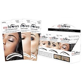 Godefroy MyBrows Long Lasting Eyebrow Transfers, High Arch, Medium Brown, 12-Pairs of Brows
