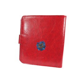 Lavishy Blue Flower Embroidered Womens Travel Passport Wallet (Red)