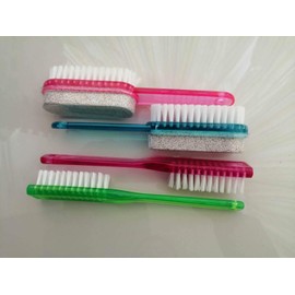 Wolfbeam Fingernail Scrub Brush Toe Cleaning Brush Pumice Stone Brush with Handle exfoliator for Dry Skin Scrub Remove