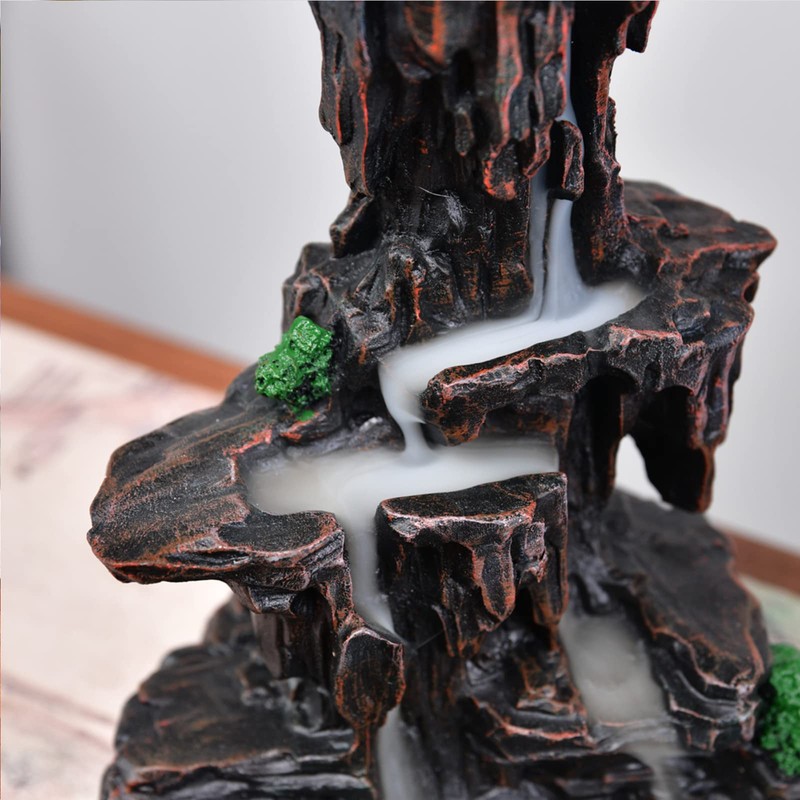 XUDREZ Mountain Waterfall Backflow Incense Burner, Incense Holder Censer with