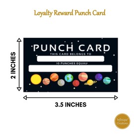 Punch Card - Incentive Loyalty Reward Cards - Business Card Size 3.5 x 2 Inches - Classroom Household Chores Behavior Incentive (50pk, Galaxy) (galaxy, 50pk)
