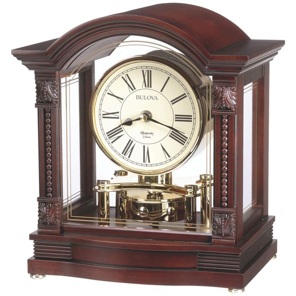 Bulova B1987 Bardwell Clock, Antique Walnut