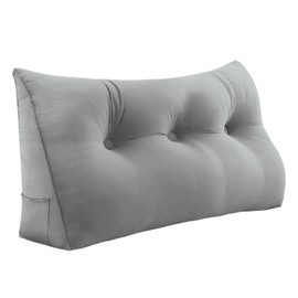 Novelledo Wedge Pillow Headboard,Bed Wedge Pillow for Headboard, Headboard Pillow Queen,Back Support Cushion for Sitting up in Bed - Features Removable Washable Cover（Black,Size：39x8x20 in）