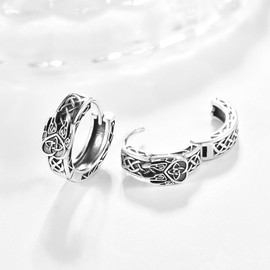 Ruichicoo Viking Wolf Hoop Earrings Sterling Silver Viking Wolf Paw Silver Viking Hoop Earrings for Men Women
