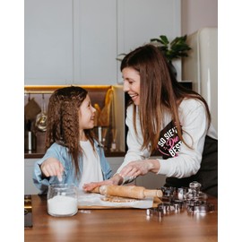 Gkmamrg Mother's Day Gift Cooking Apron Gifts for Mum Mother's Day - Apron Mum Adjustable Bib Apron Aprons for Chefs BBQ Painting Baking Cooking Mother's Day Gift, black