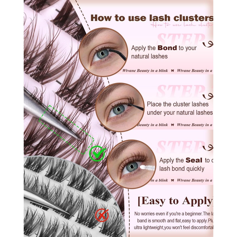 Brown Lash Clusters Wispy Eyelash Clusters Brown Natural