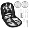 penobon Camping Crockery Set for 2 People, 10 Pieces Portable