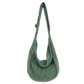 SUPECHUNYI Shoulder Bag Cord Women Men Large Crossbody Bag Shoulder Bag Moon Bag Large Bag Women for School Work Travel Excursion Shopping, Green