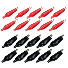 10 Pairs Red & Black Insulated Crocodile Clips Steel Nickel Plated