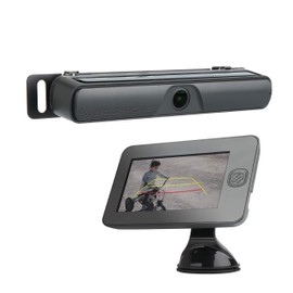 SCOSCHE WBUSSPF43 Wireless Solar Powered Backup Camera System with 4.3” Color Dash Monitor and License Plate Frame for Cars, Trucks and SUV’s