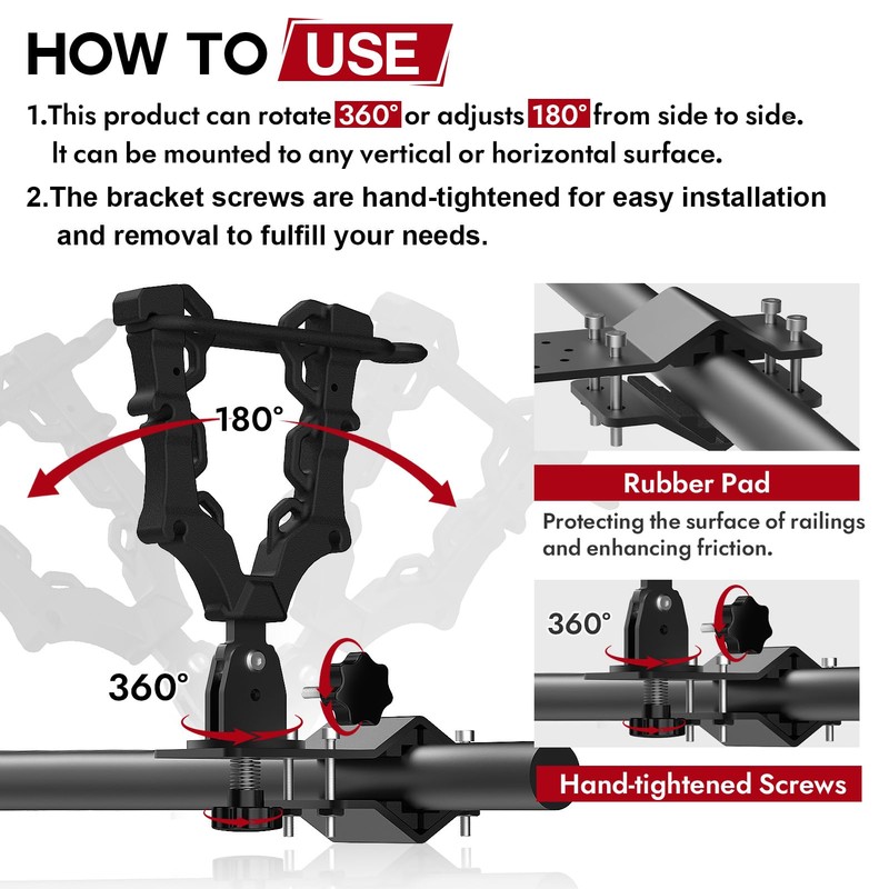 Upgraded Single ATV/UTV Gun Rack, Hunting Tool Holder Mount Compatible