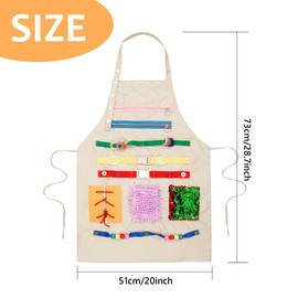 Nestel Blanket for Dementia, Sensory Tools, Nestle Apron, Senior Engagement Toy, Fidget Blanket to Improve Dementia, Fidget Apron Autism Games for Dementia Sufferers (Khaki)