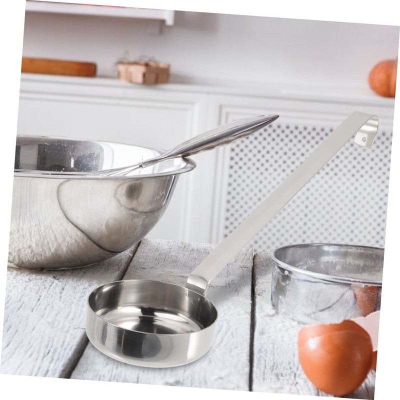 iplusmile Pizza Ladle Flat Bottom Soup Spoon 2 Pack Stainless