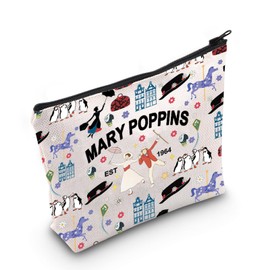 ZJXHPO Miss Poppins Cosmetic Bag Mary Est 1964 Makeup Bag with Zipper WDW Trip Toiletry Bag Poppins Fans Gift (C-Mary 1964)