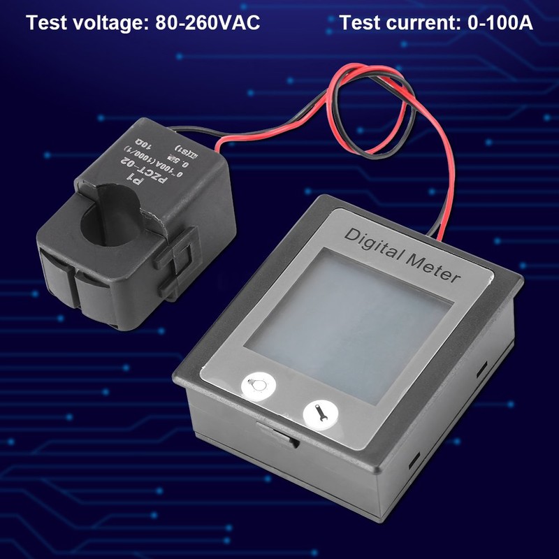 Lazmin Mini LCD Digital Current Voltmeter Ammeter AC 80-260V 100A