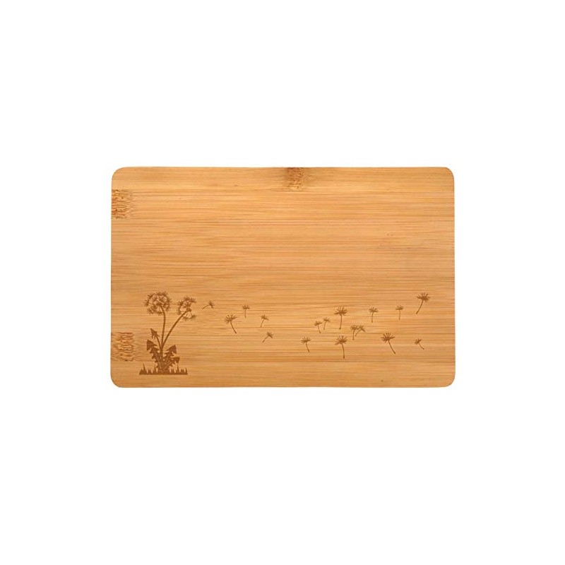 Samunshi® Wooden Board with Engraving Dandelion Bamboo Board Chopping Board