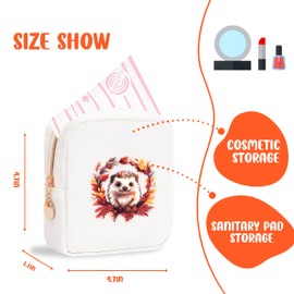 BJDAMAI Mini Makeup Bag, Cute Portable Zipper Pouch Cosmetic Bag For Teen Girls Kids, Small Storage Bag For Sanitary Pad, Coin, Lipstick, Jewelry!, Hedgehog, Cute