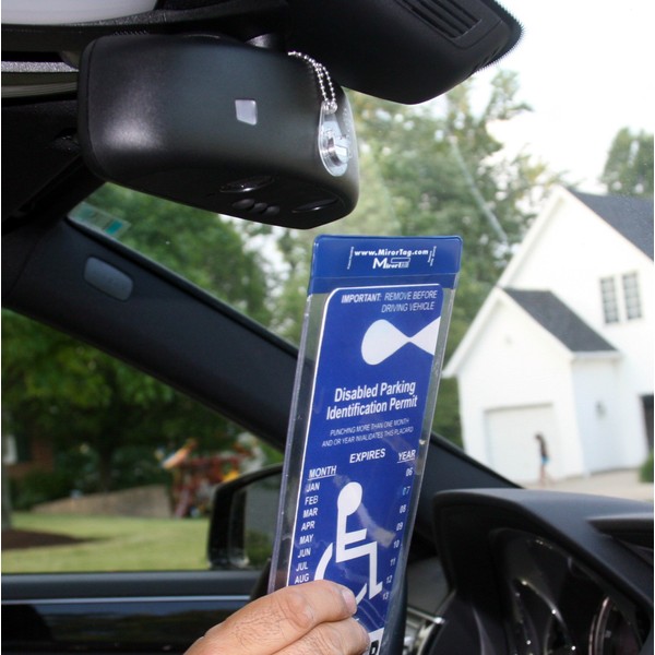 JL Safety MirorTag Charm A Novel Way to Protect, Display & Put Away a Handicap Parking Placard. MAGNETICALLY On & Off. Fits All Mirror Sizes. 1 Holder & 1 Magnet Charm Included. Made in USA