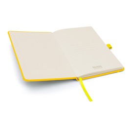 Notes London 2 x Eco A5 Notebook with Lined Pages, Pen Loop, Ribbon, Date Marks and Paper Pocket, Medium Hardback Journal, Note, sustainably sourced paper (Yellow & Orange)