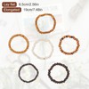 Telooco Pack of 6 Pearl Bracelets Men's Multi-Layer Wooden Beads