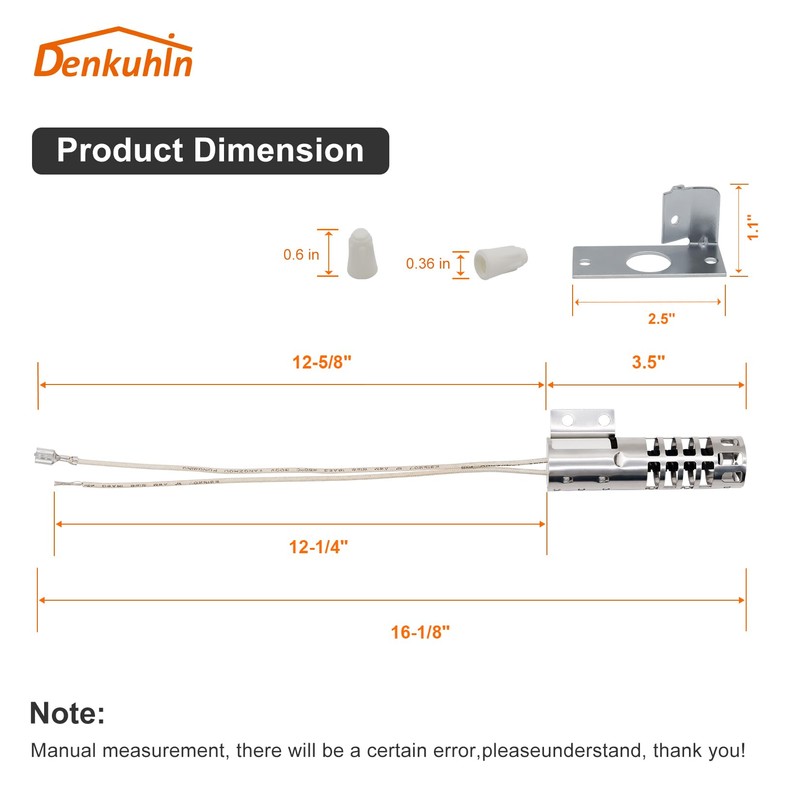 Denkuhin WB2X9154 WB13K10027 Gas Oven Igniter XL44 Round Style for