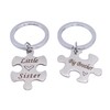 'Little Sister/Big Brother' Puzzle Piece Matching Keychains Set for 2,
