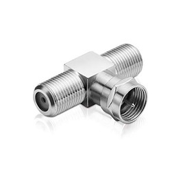 adaptare 60603 Splitter with Satellite T-Piece 1 Times F Male to 2x Female Adapter Nickel
