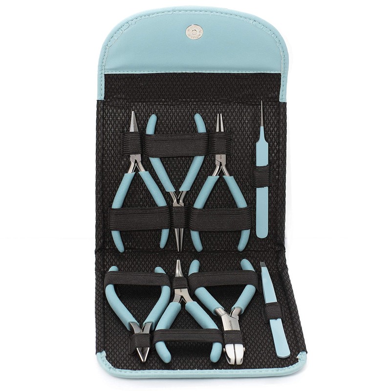BEADER'S TOOL SET / PLIERS KIT - PALE BLUE