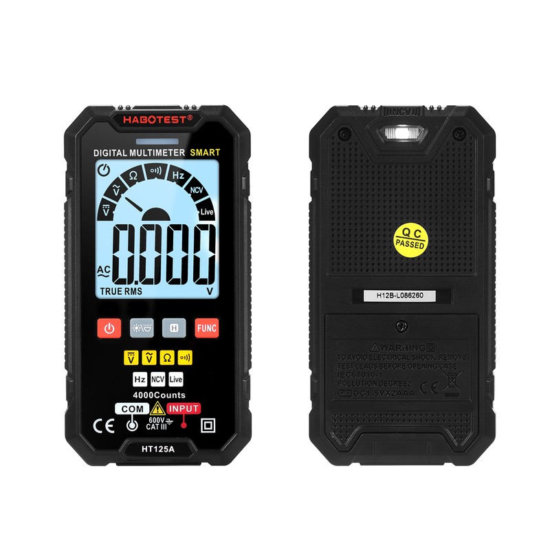 HABOTEST HT125A Smart Digital Multimeter 4000 Counts True RMS Auto
