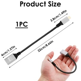 Micro HDMI to HDMI Adapter Cable 20cm - Braided Nylon Cable with Gold Plated Connectors - 4K UHD & 3D Support - Compatible with Raspberry Pi 4, GoPro Hero, Sony Alpha, Nikon, Canon