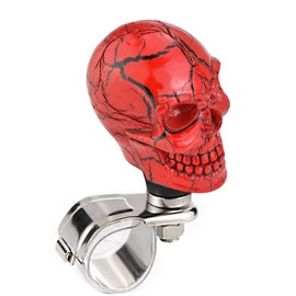 Arenbel Skull Car Wheel Turning Booster Suicide Spinner Steering Assist Grip Handle Brody Knob Fit Most Vehicles Trucks Boats, Red