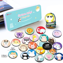 MORCART Pack of 30 Animal Magnets Fridge Magnets Funny Gift for Magnetic Board Whiteboard Kitchen School Cupboards Classroom Office Cabin Decorative Magnets Gifts for Adults Children