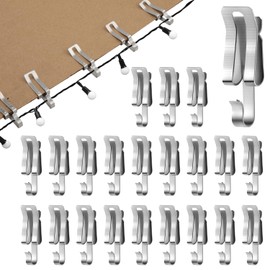 PEUTIER 100pcs Christmas Light Clips, Metal Gutter Clips Hangers Hooks for Outdoor String Fairy Lights Roof Hanging Holiday Xmas Outside Decorations