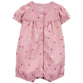 Carter's Baby Girls' Snap-Up Cotton Romper (Pink Strawberries, 18 Months)