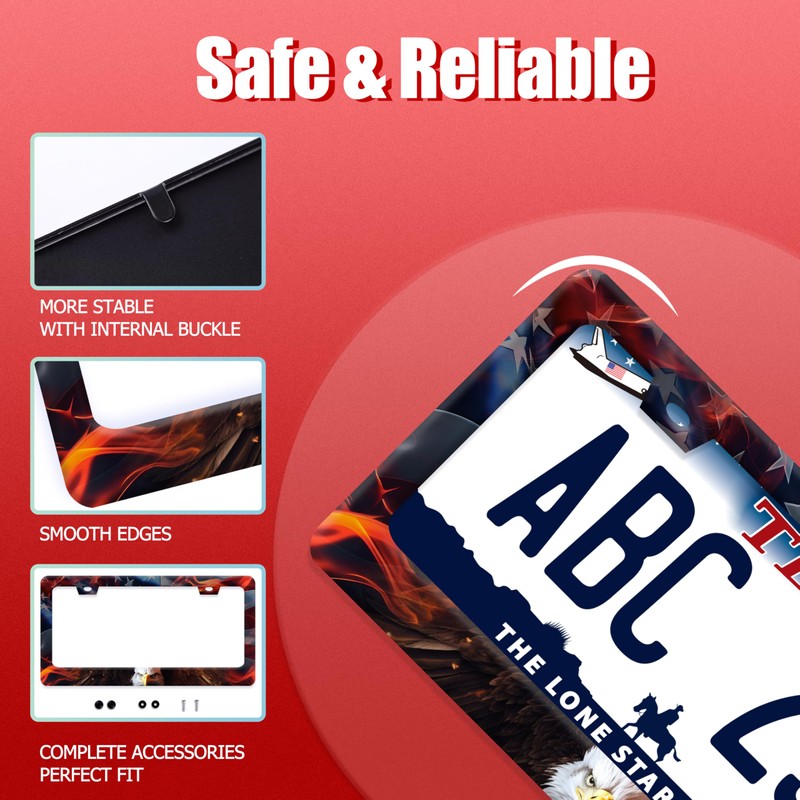American Flag Eagle License Plate Frame Patriotic Eagle License Plate