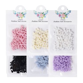 50 Pieces Bowknot Nail Pendants Flat Back Nail Art Decoration Bows Nail Stickers Bows Nail Tags