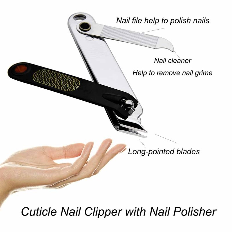 Liangery 爪切り 斜め刃 至極の鋭い切れ味 高級爪削り【軽い力でスパッと切れる】巻き爪用つめきりニッパー 携帯 厚い爪 足用 ブラック 切れ味